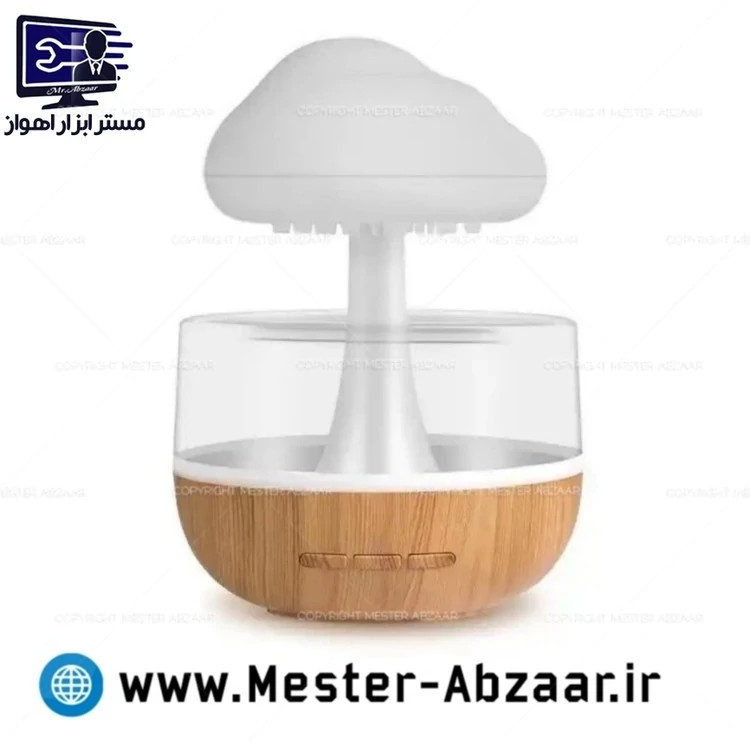 چراغ خواب آباژور رومیزی طرح قارچ باران زا دستگاه شبیه ساز باران و رطوبت 7 رنگ کد ۴۲۷۷