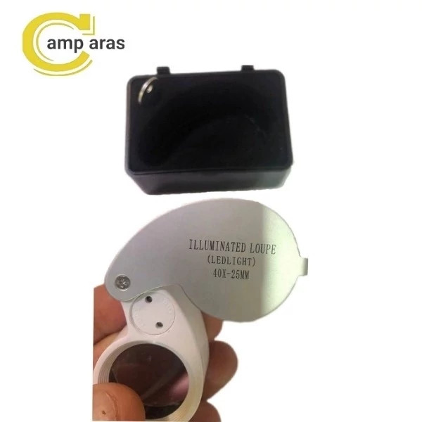 ذره بین چراغ قوه دار مدل 40X 25MM کد ۴۱۴۳