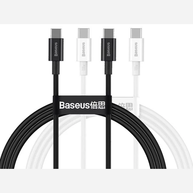 کابل سوپر فست شارژ دوسر تایپ سی  100 وات یک متری بیسوس Baseus Double type  کد ۴۱۳۴