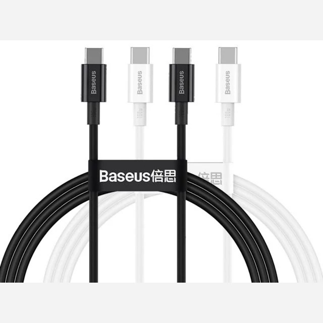 کابل سوپر فست شارژ دوسر تایپ سی 100 وات یک متری بیسوس Baseus Double type کد ۴۱۳۴