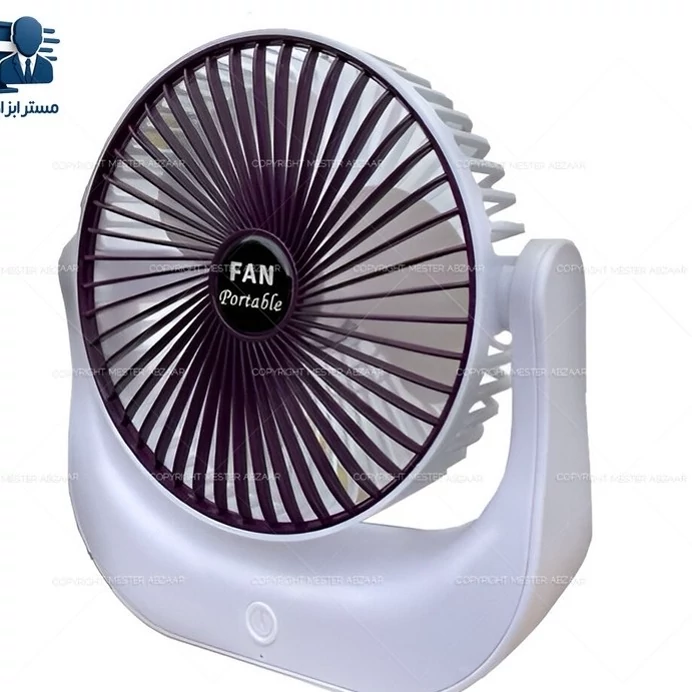 پنکه مینی فن رو میزی شارژی سه سرعته مدل FAN PORTABLE FT-903 کد ۴۰۶۱
