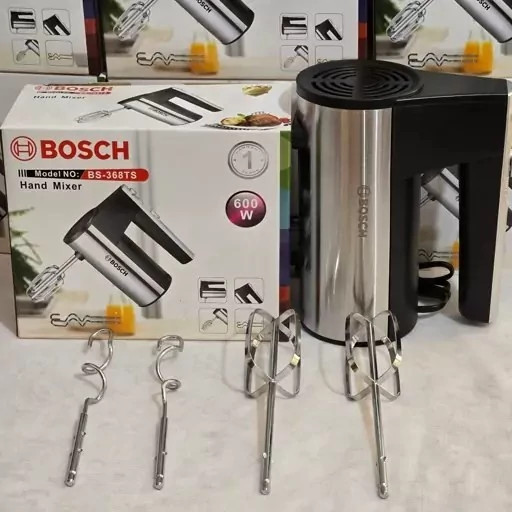همزن برقی بوش (حک شده) (600w) گیربکسی (توربو) WB-368HM کد ۴۰۲۲