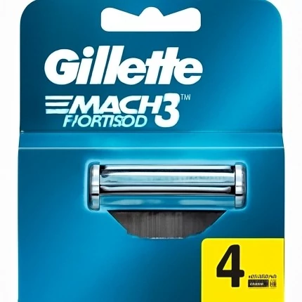 تیغ یدک ژیلت مدل Mach 3 Turbo بسته 4 عددی کد ۳۴۲۱
