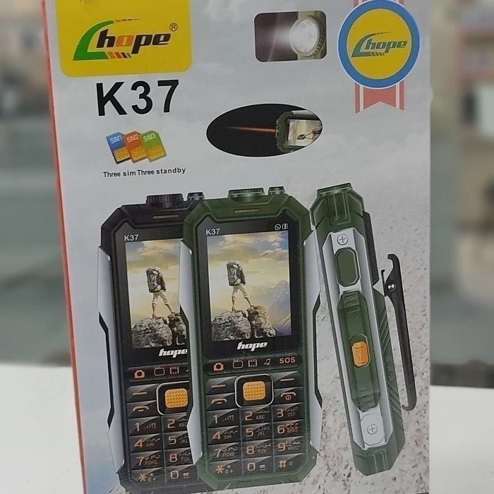 گوشی ساده ارتشی هوپ مدل k37 سه سیمکارت hope k37 (بدون گارانتی شرکتی)