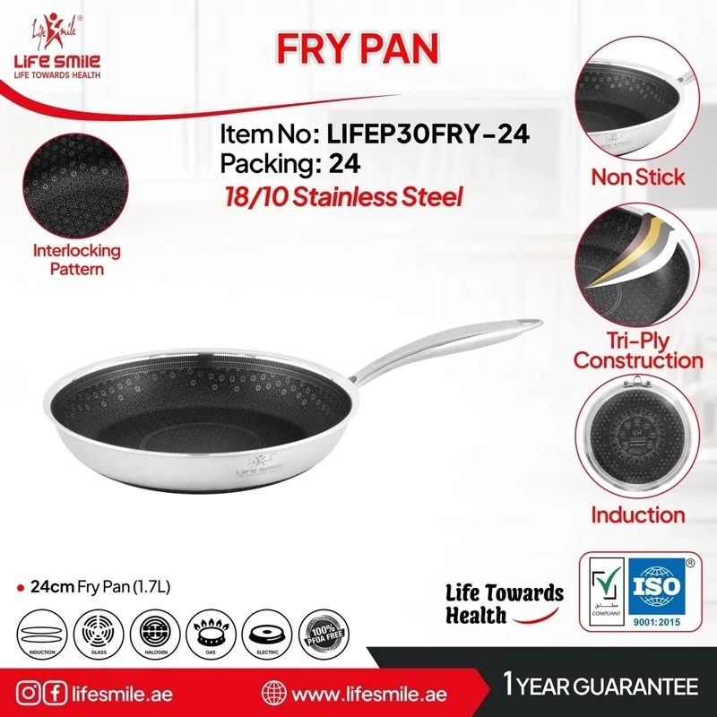 تابه تک سایز 24 کف لیزری مدل lifep30fry 24