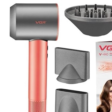 سشوار حرفه ای وی جی آر مدل V-440 با باد سرد و متمرکزکننده