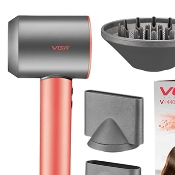 سشوار حرفه ای وی جی آر مدل V-440 با باد سرد و متمرکزکننده