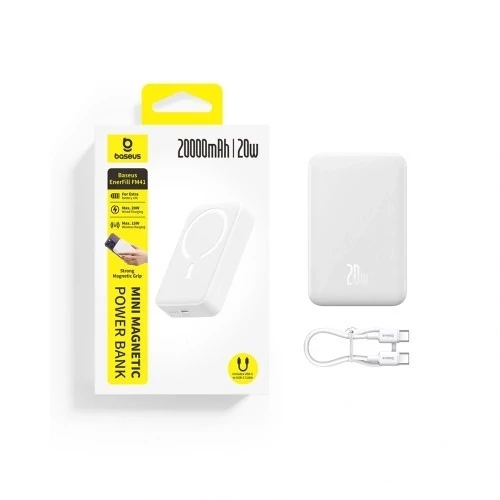 پاوربانک20 وات باسئوس مدل EnerFill FM41_Mini Magnetic ظرفیت 20000 میلی آمپر ساعت