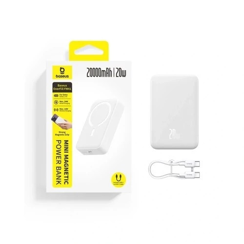 پاوربانک20 وات باسئوس مدل EnerFill FM41_Mini Magnetic ظرفیت 20000 میلی آمپر ساعت