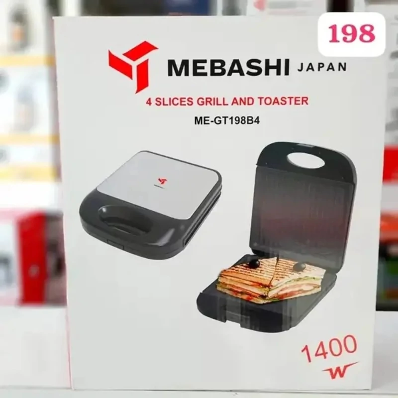 گریل میکر مباشی مدل GT198 ظرفیت ۱۴۰۰ وات با بدنه استیل