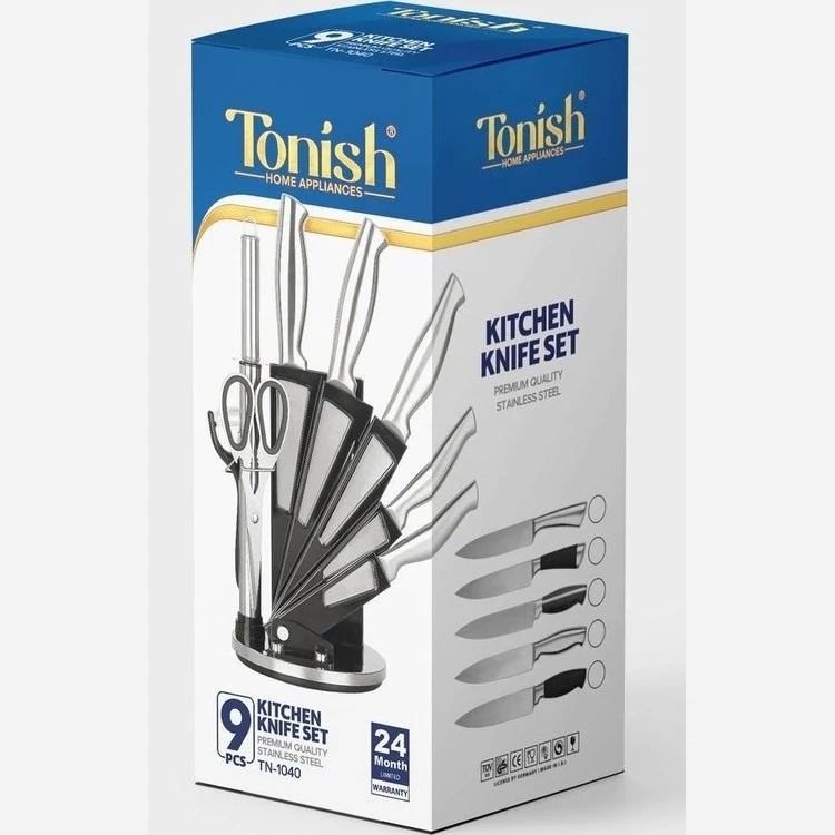سرویس چاقوی آشپزخانه 9 پارچه تونیش مدل TN-1040  کد  ۹۷۸۶