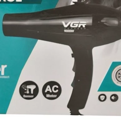 سشوار وی جی آر مدل V-350 با توان ۹۰۰۰ وات و فناوری تولید یون  کد ۹۷۶۲