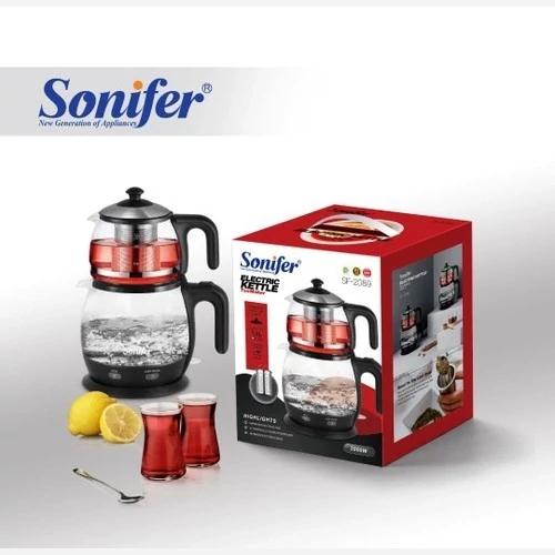 چای ساز سونیفر مدل SF2089 با کتری پیرکس ظرفیت ۱.۸ لیتر