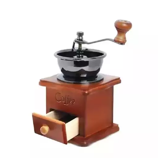 آسیاب قهوه دستی کافی مدل بدنه چوبی طرح Coffee کد8414
