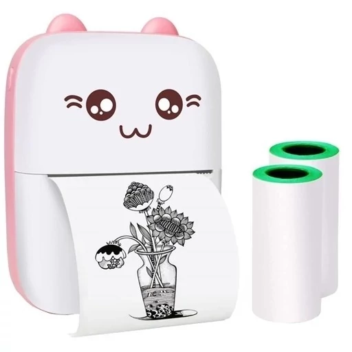 پرینتر حرارتی بی مدل Mini Printer طرح گربه