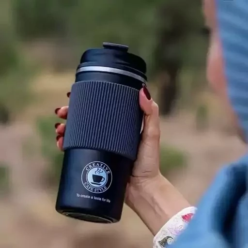 تراول ماگ دور سیلیکونی گنجایش ۴۵۰ میلی لیتر