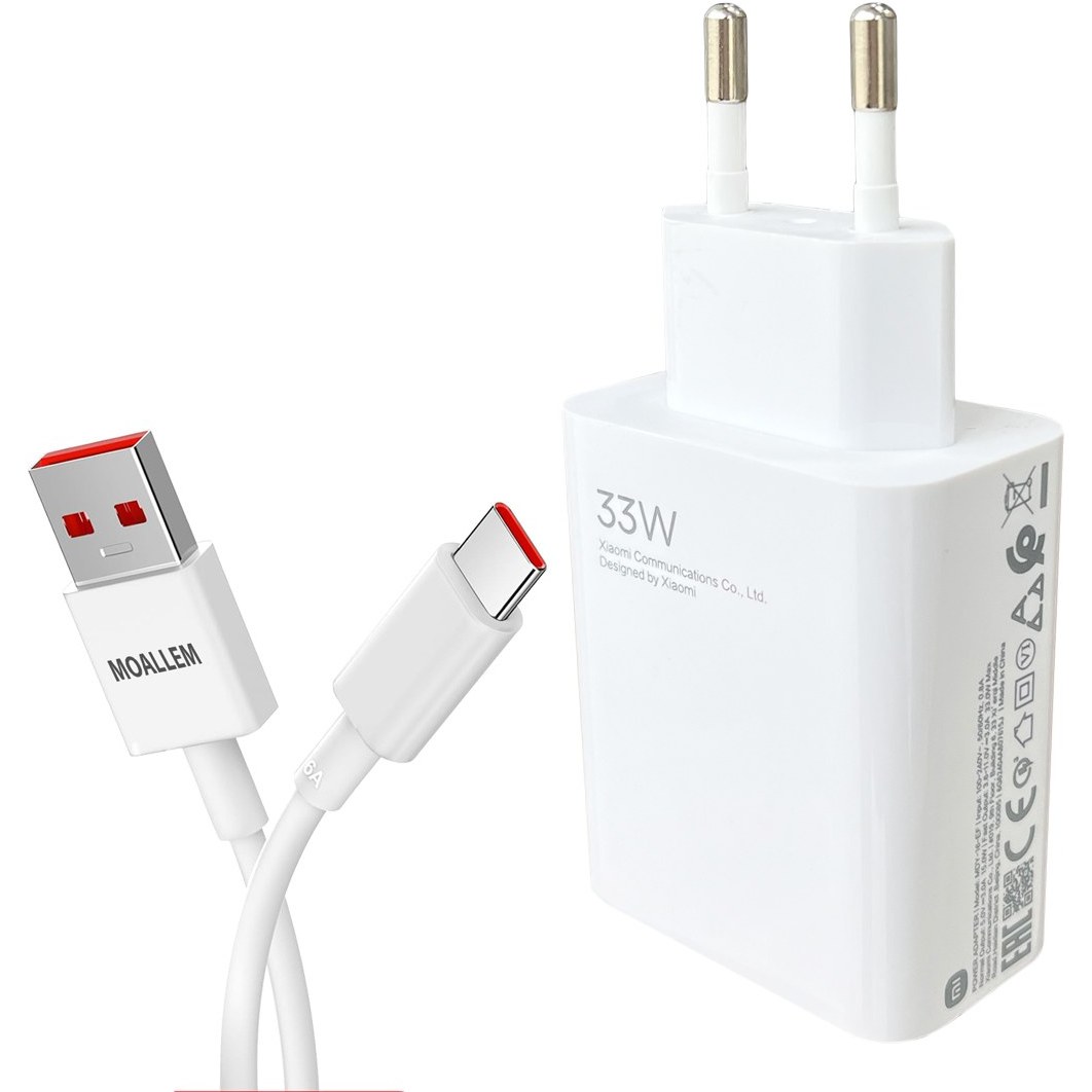 شارژر شیائومی مدل MDY-11-EZ توان 33 وات دو پین همراه کابل