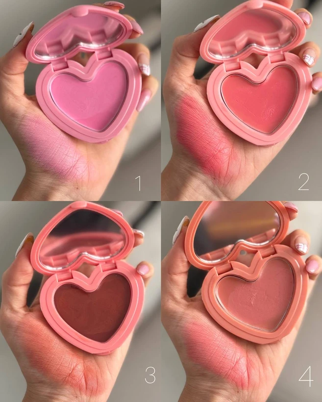 رژگونه کرمی قلبی