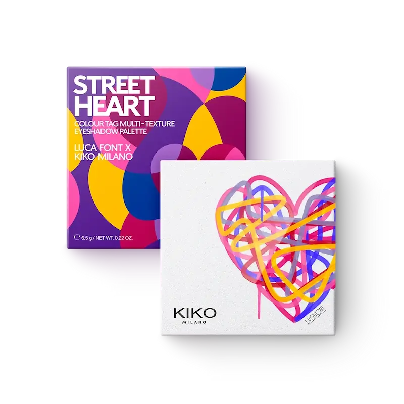 پالت سایه 12 رنگ کیکو مدل Street Heart Colour Tag Multi