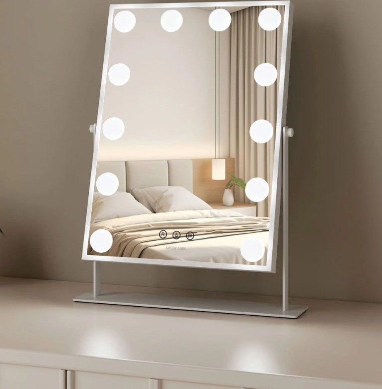 آینه آرایشی گرین لاین مدل GLAM SHINE با ۱۲ LED