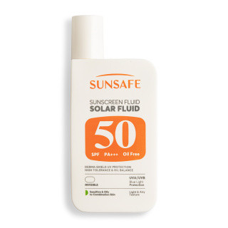 ضد آفتاب فلوئید سان سیف مدل Solar Fluid با SPF 50 مناسب پوست های چرب تا مختلط حجم 55 میلی لیتر