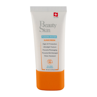 ضد آفتاب بی رنگ بیوتی اسکین مدل Fusion Water با SPF 50 حجم 50 میلی لیتر