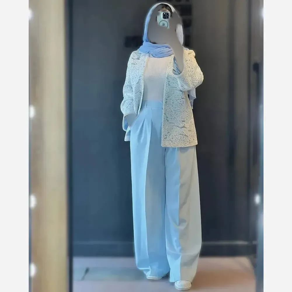کت و شلوار زنانه مدل گندم جنس مازراتی و گیپور