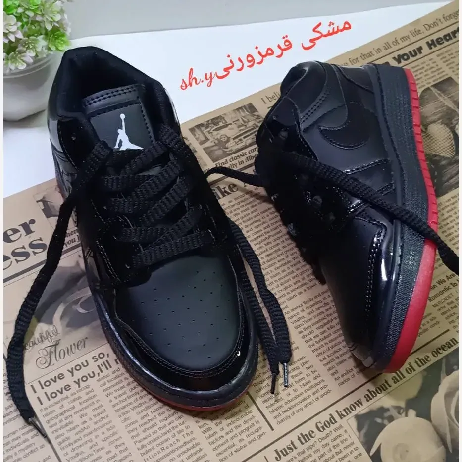 کفش کتانی جردن نایک زنانه چرم حوله ای با کفی طبی و زیره پیو رابر سایز 37 تا 40