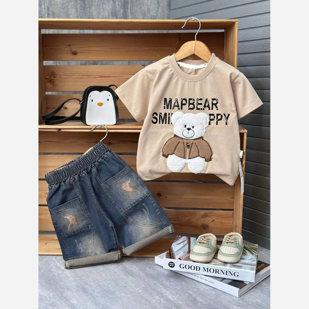 ست دخترانه میکی موس جنس پنبه یک رو سایز 40 تا 55