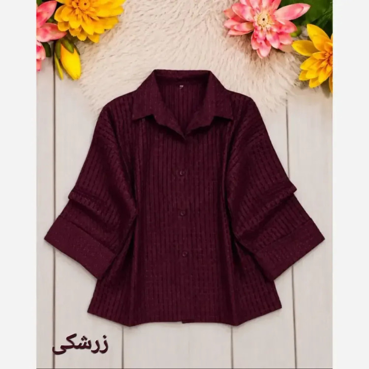 شومیز مجلسی زنانه الیزه آستین حریر منجوق دوزی شده