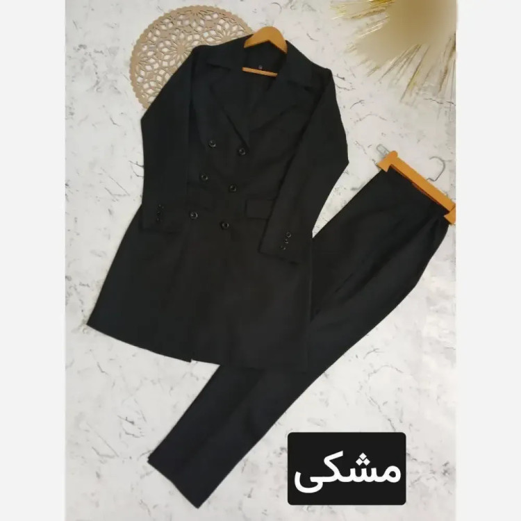 ست مانتو و شلوار اداری زنانه مدل شش دکمه جنس مکانیک پرشیا