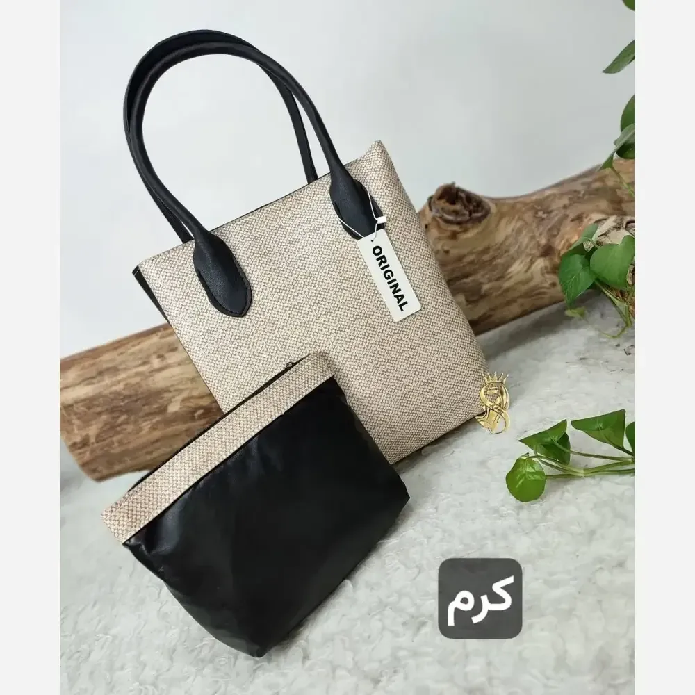 کیف دوقلو زنانه مدل الناز جنس چرم صنعتی درجه یک ابعاد 35 در 31