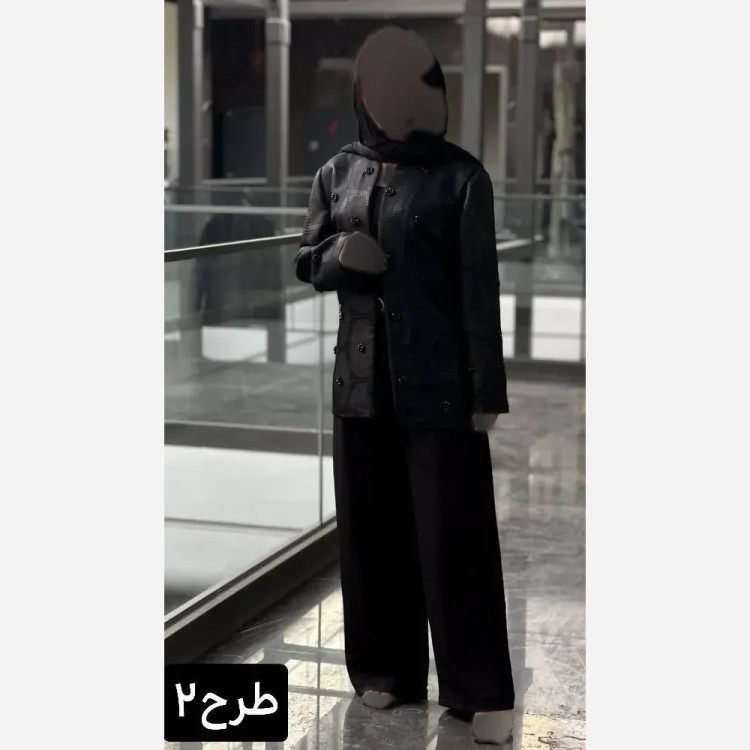 کت تک مجلسی زنانه مدل کاترین جنس ژاکارد ابریشم طرح دار با کریستال دوزی دستدوز سایز 38 تا 48