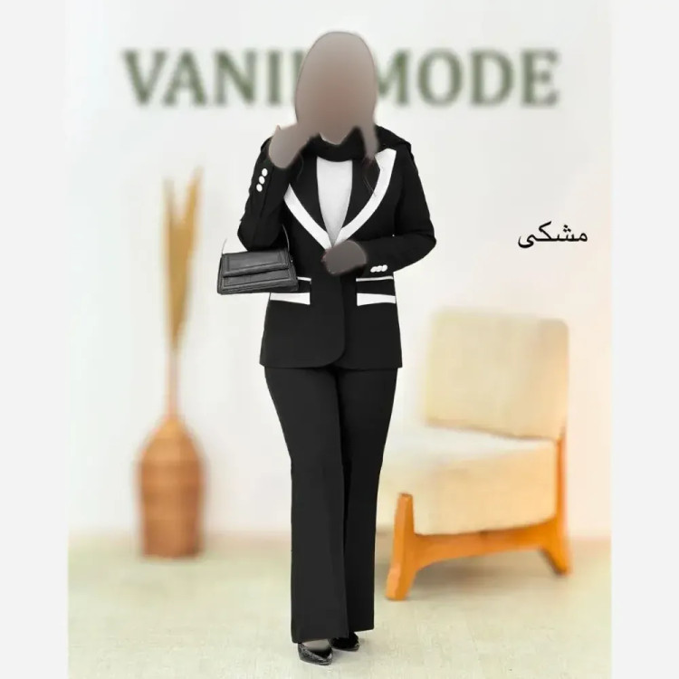 ست مانتو شلوار مازاراتی دبل گرم بالا مدل وایتی