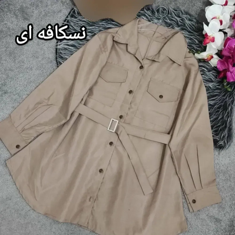 تونیک جیب گلدوزی جنس بنگال رنگ سفید فری سایز تا 48