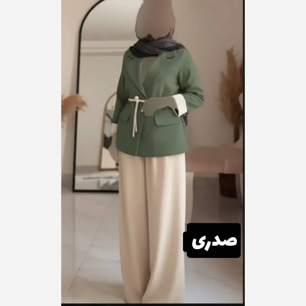 کت و شلوار زنانه مازراتی کمربند دار مدل آزیتا فری سایز