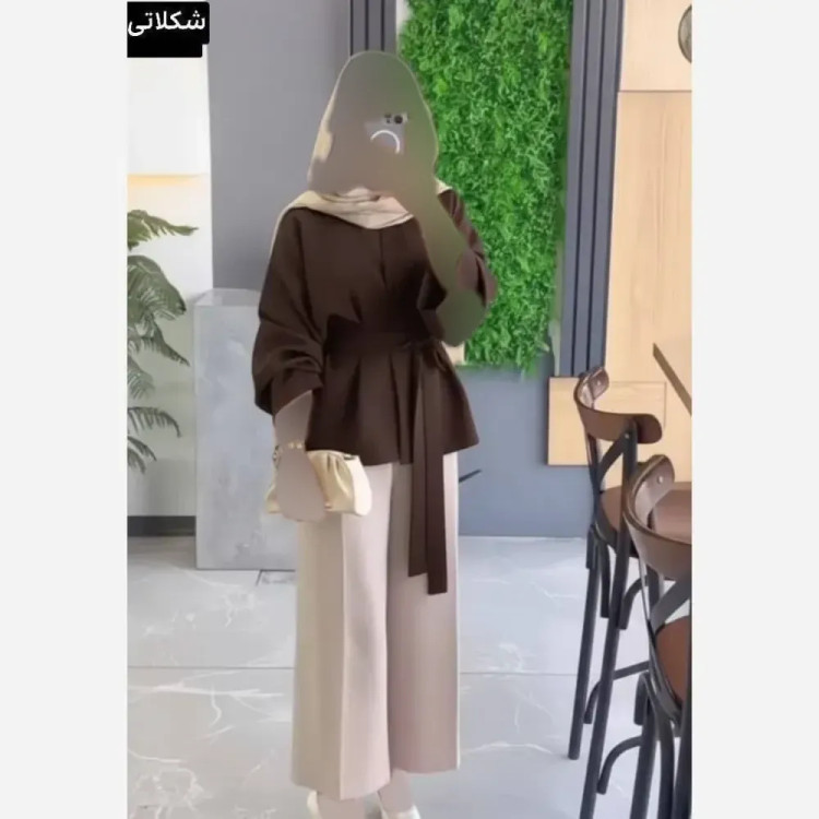 کت شلوار زنانه مدل نیلدا جنس مازراتی فری سایز تا 46