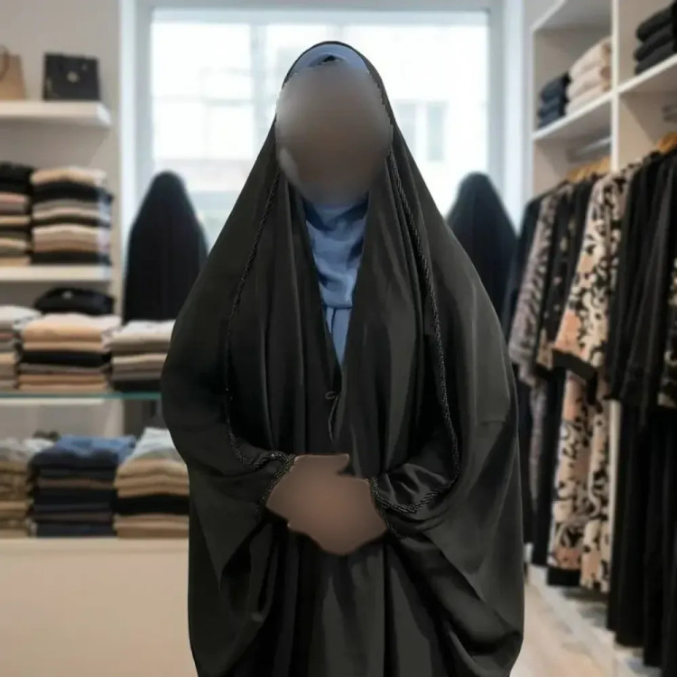 چادر جده گلدوزی پروانه کن کن ندا مروارید مشکی سایز 150