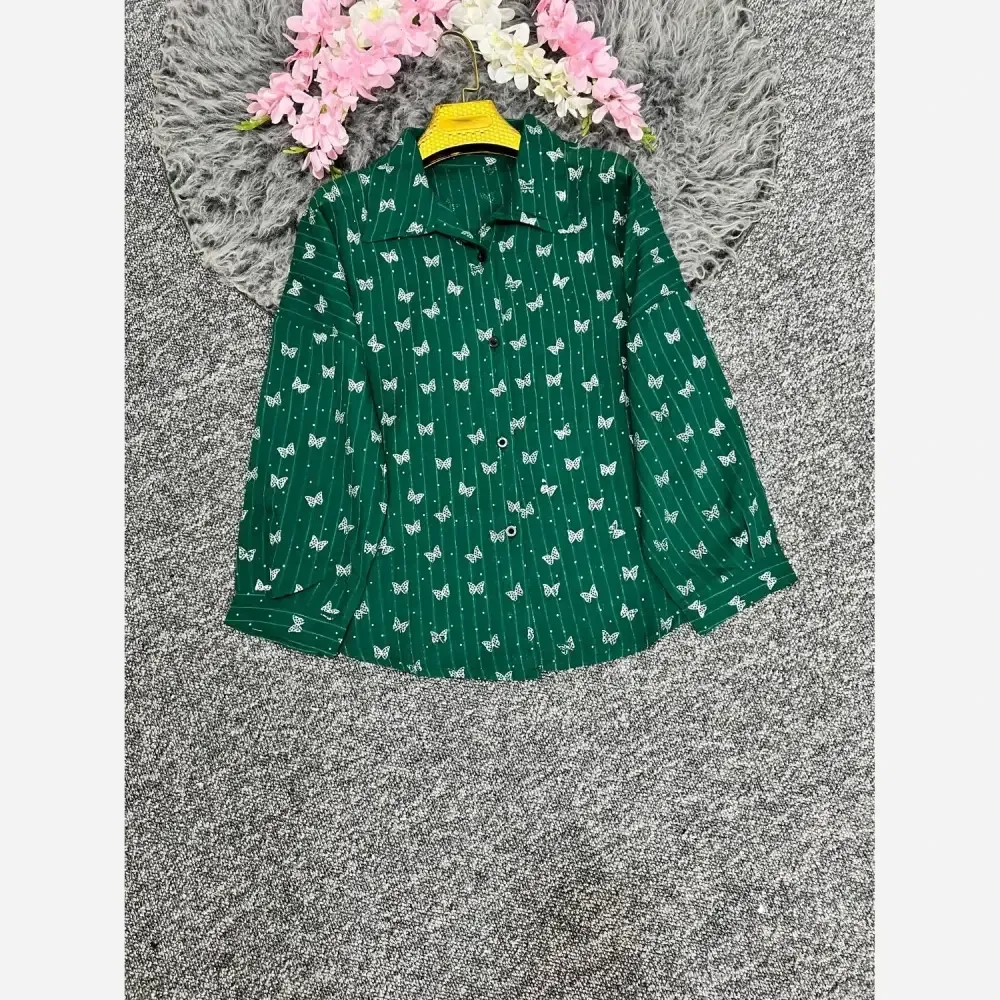 شومیز پروانه ای جنس شیشه ای درجه یک فری سایز