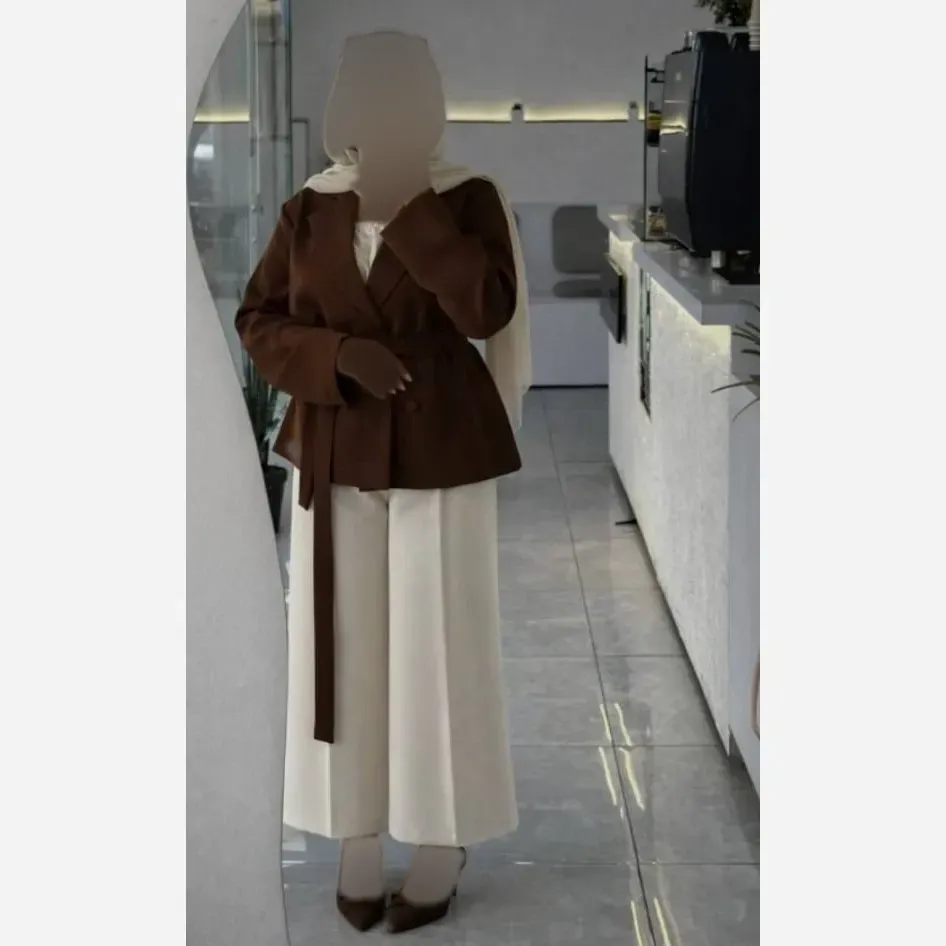 ست سه تیکه کت و جلیقه و شلوار مازراتی زنانه مدل نغمه سایز فری تا 48