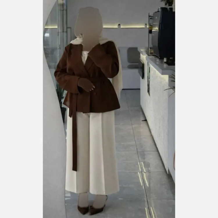 ست سه تیکه کت و جلیقه و شلوار مازراتی زنانه مدل نغمه سایز فری تا 48