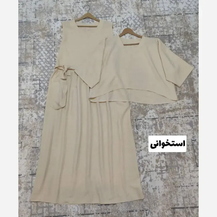 کت و شلوار زنانه مدل عروسک جنس مازراتی شلوار بگ سایز فری تا 48