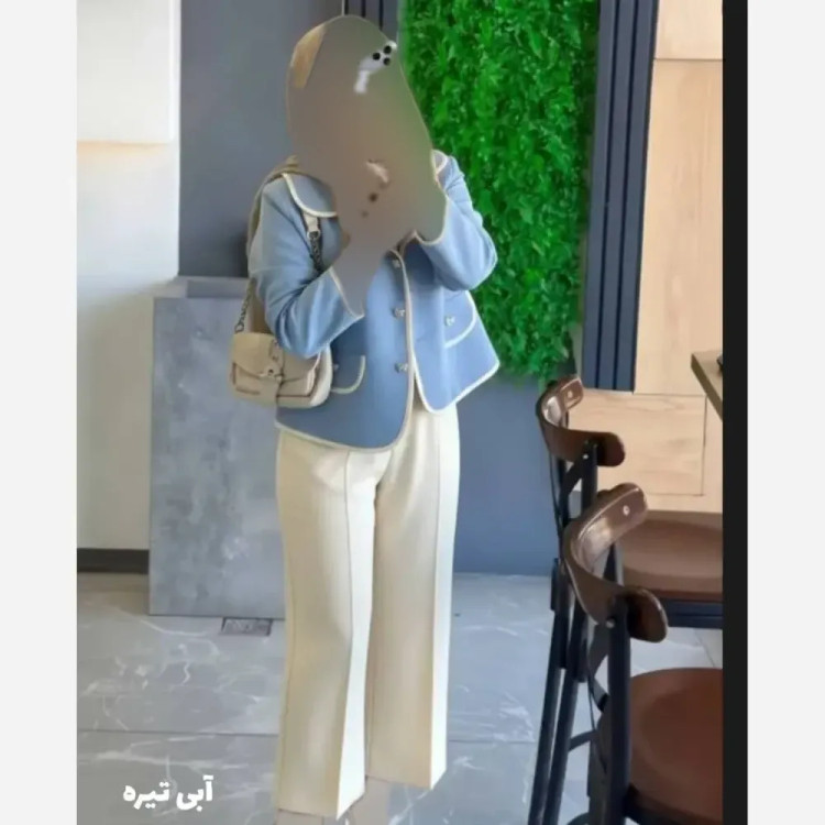 مانتو کمر کش شانتون بلند دکمه دار جیب دار فری سایز