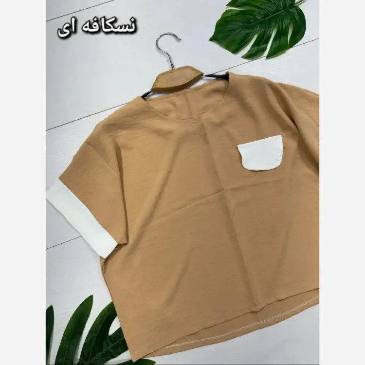 کیف fashion جنس نانسی رنگ نسکافه ای ابعاد 20 در 20 سانت