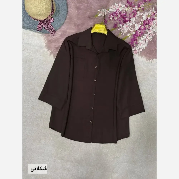 شومیز تک جیب ترمه جنس پری خنک فری سایز 38 تا 48