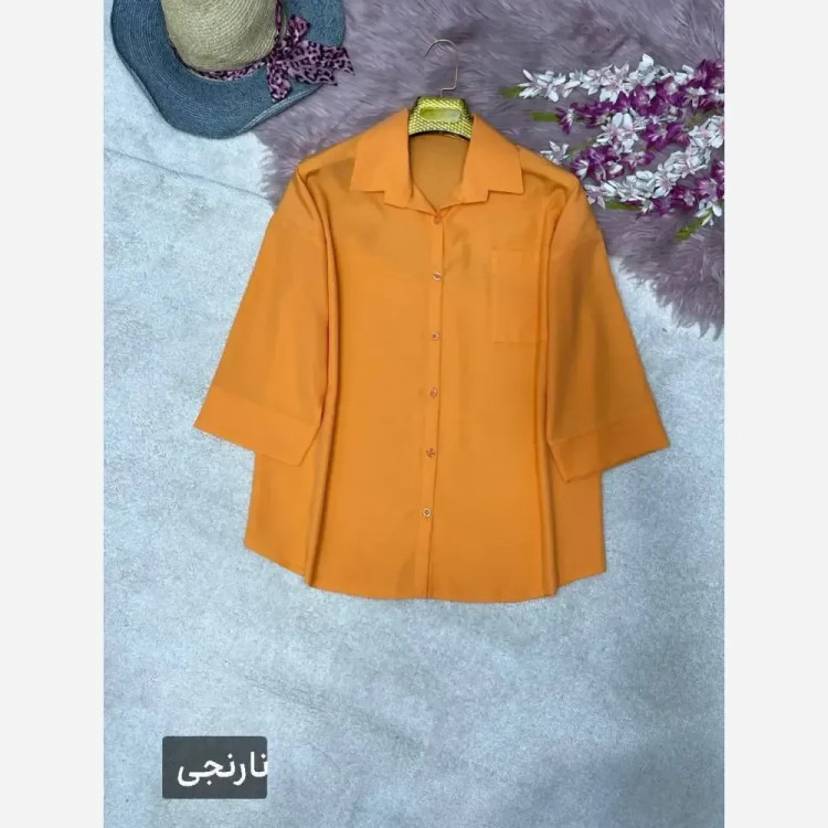 شومیز تک جیب ترمه جنس پری خنک فری سایز 38 تا 48