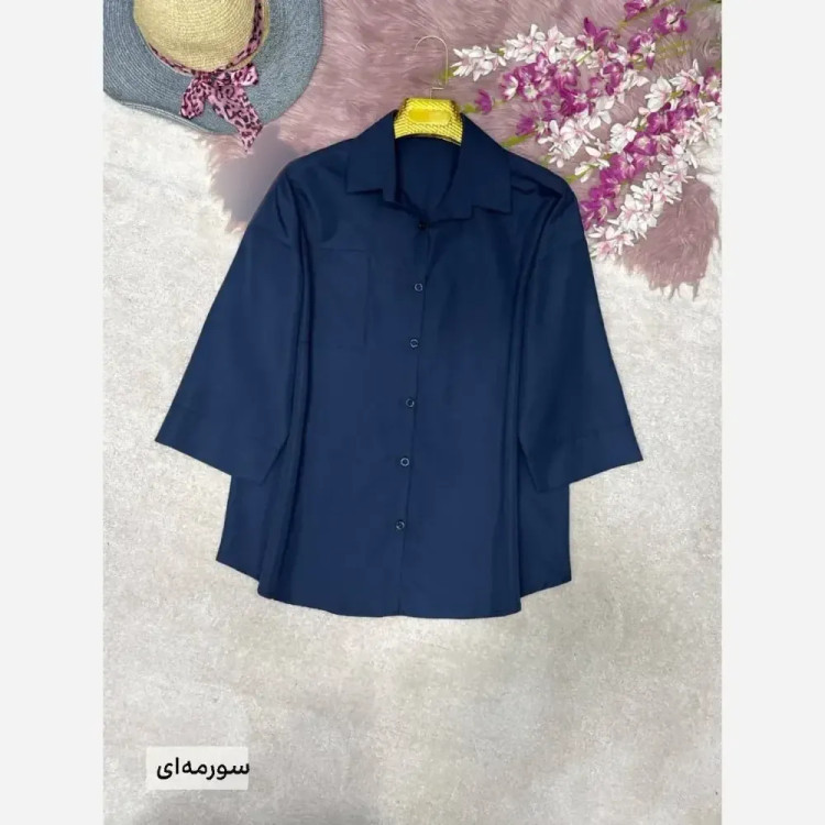 شومیز تک جیب ترمه جنس پری خنک فری سایز 38 تا 48