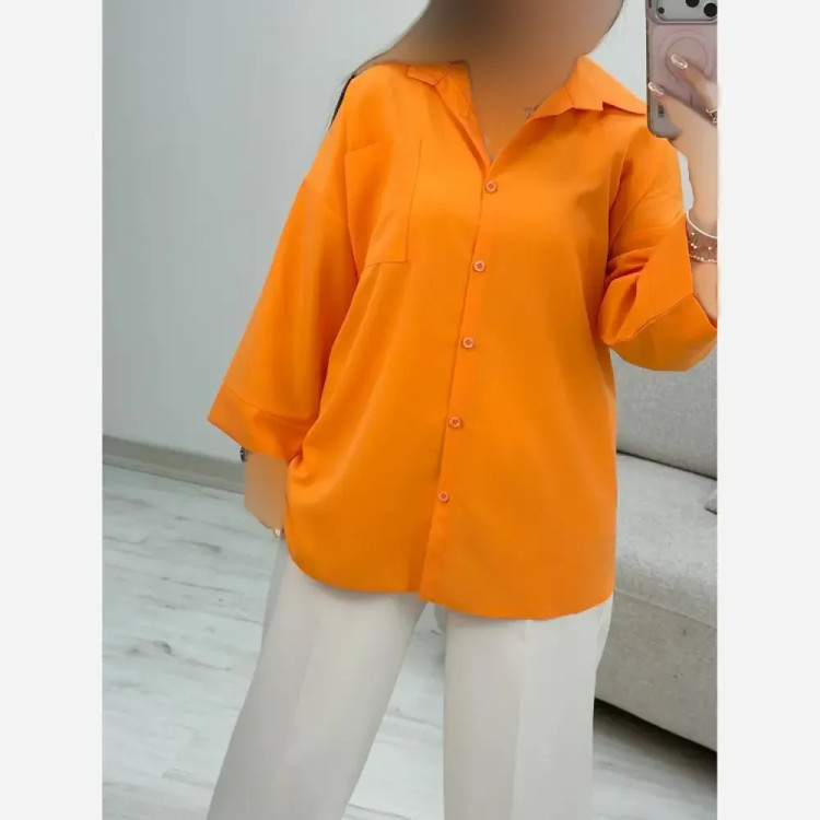 شومیز تک جیب ترمه جنس پری خنک فری سایز 38 تا 48