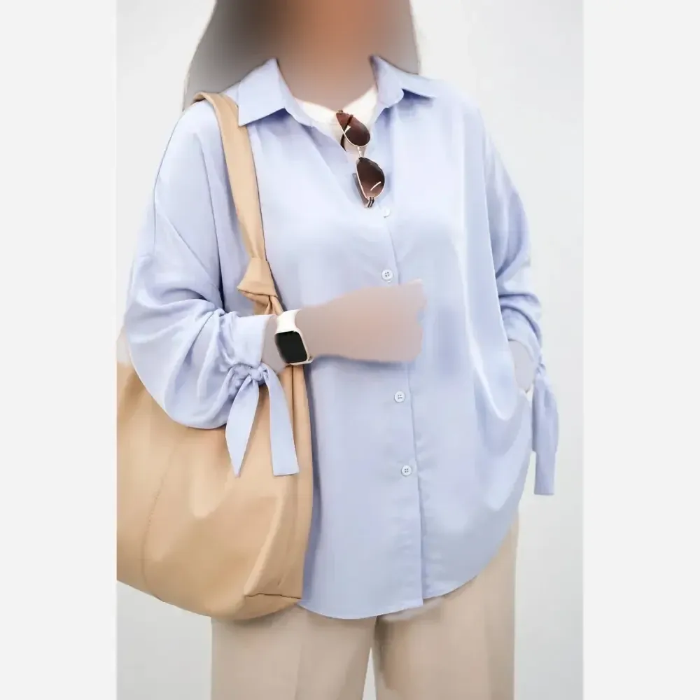شومیز گره ای نیکی فری سایز 38 تا 48 پری درجه یک خنک سبک