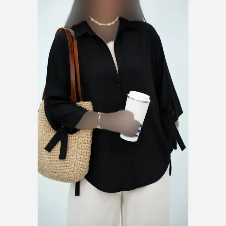شومیز گره ای نیکی فری سایز 38 تا 48 پری درجه یک خنک سبک